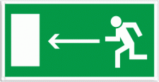 Знак-Пластик-пленка (Е 04) Направление к эвакуационному выходу налево