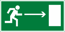 Знак-Пластик-пленка (Е 03) Направление к эвакуационному выходу направо